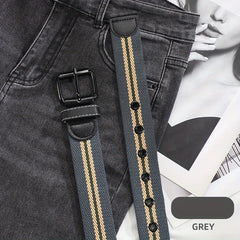 Canvas Belt Men's Decorative Jeans Punching Belt for Young Students