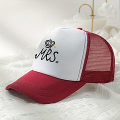 MRS Crown Baseball Cap Mesh Trucker Dad Hat Adjustable Sun Hat For Women