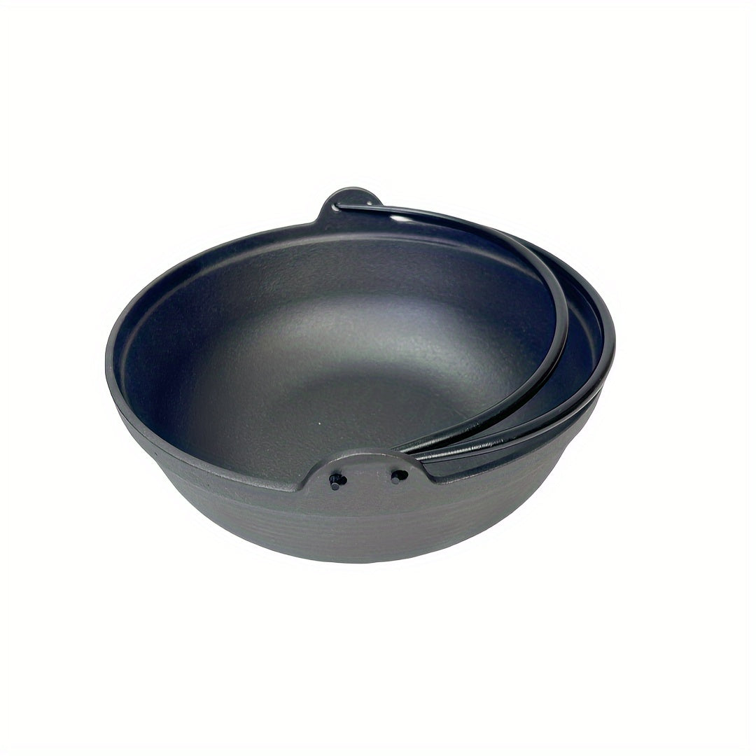 Cast Iron Pot Double Handle Non Stick Pot Wooden Cover