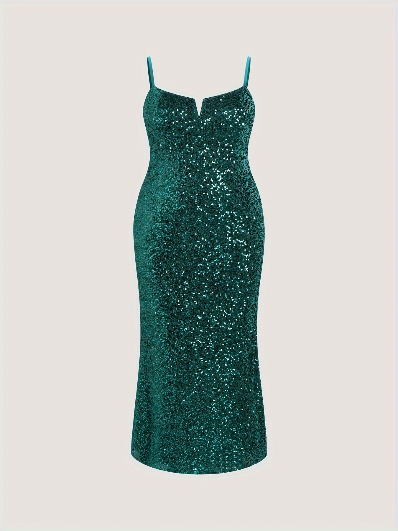  Sequin Decor Bodycon Midi Cami Party Dress