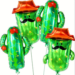 4pcs Giant Cactus Foil Balloons Mexican Holiday Party Decoration