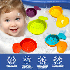 Colorful Sunflower Stacking Cup Bath Toy for Babies