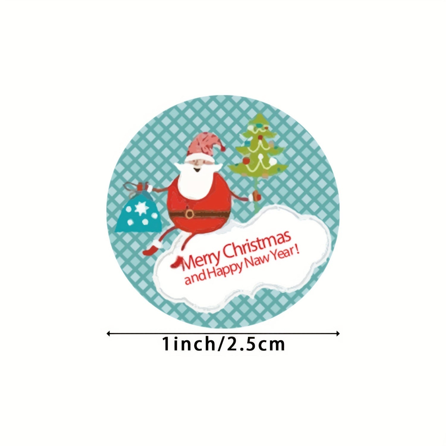 500pcs Round Christmas Santa Decoration Self adhesive Sticker