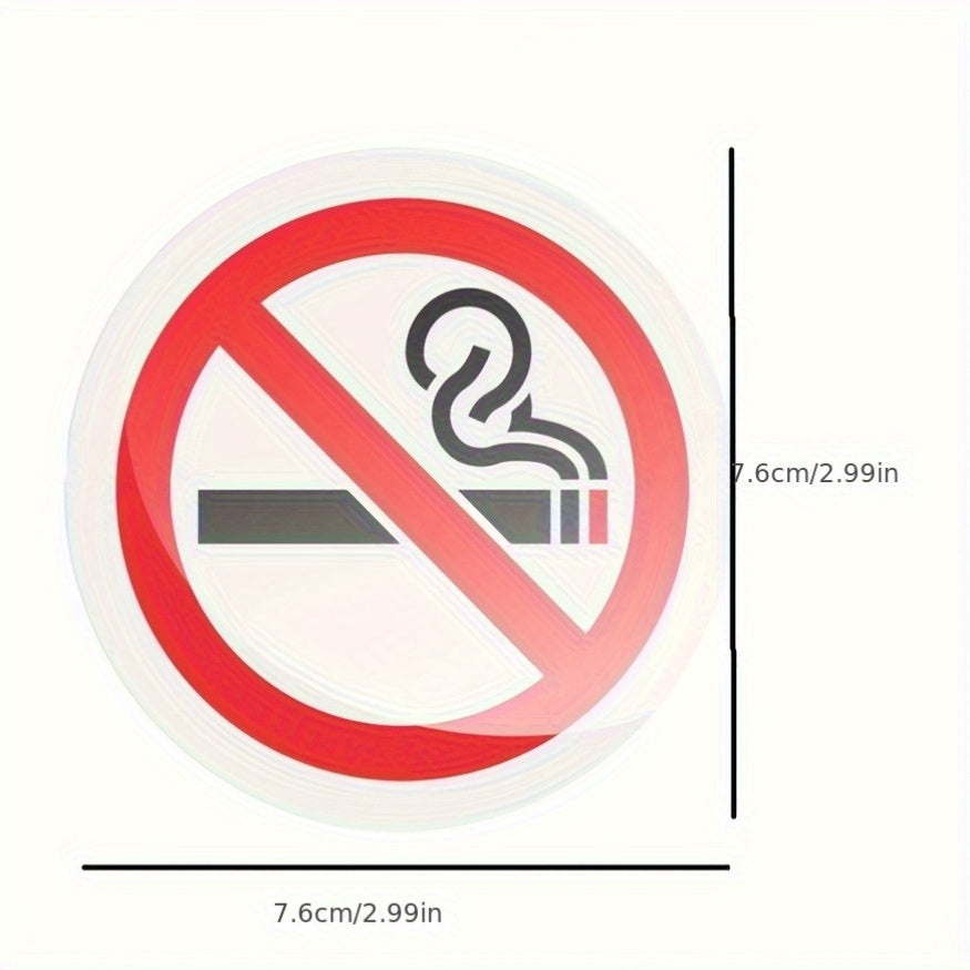 2pz Self Adhesive No Smoking Stickers Red Durable Plastic Easy Peel