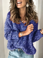 Long Sleeve Drop Shoulder Sweater Loose Casual Sweater Women's Clothing