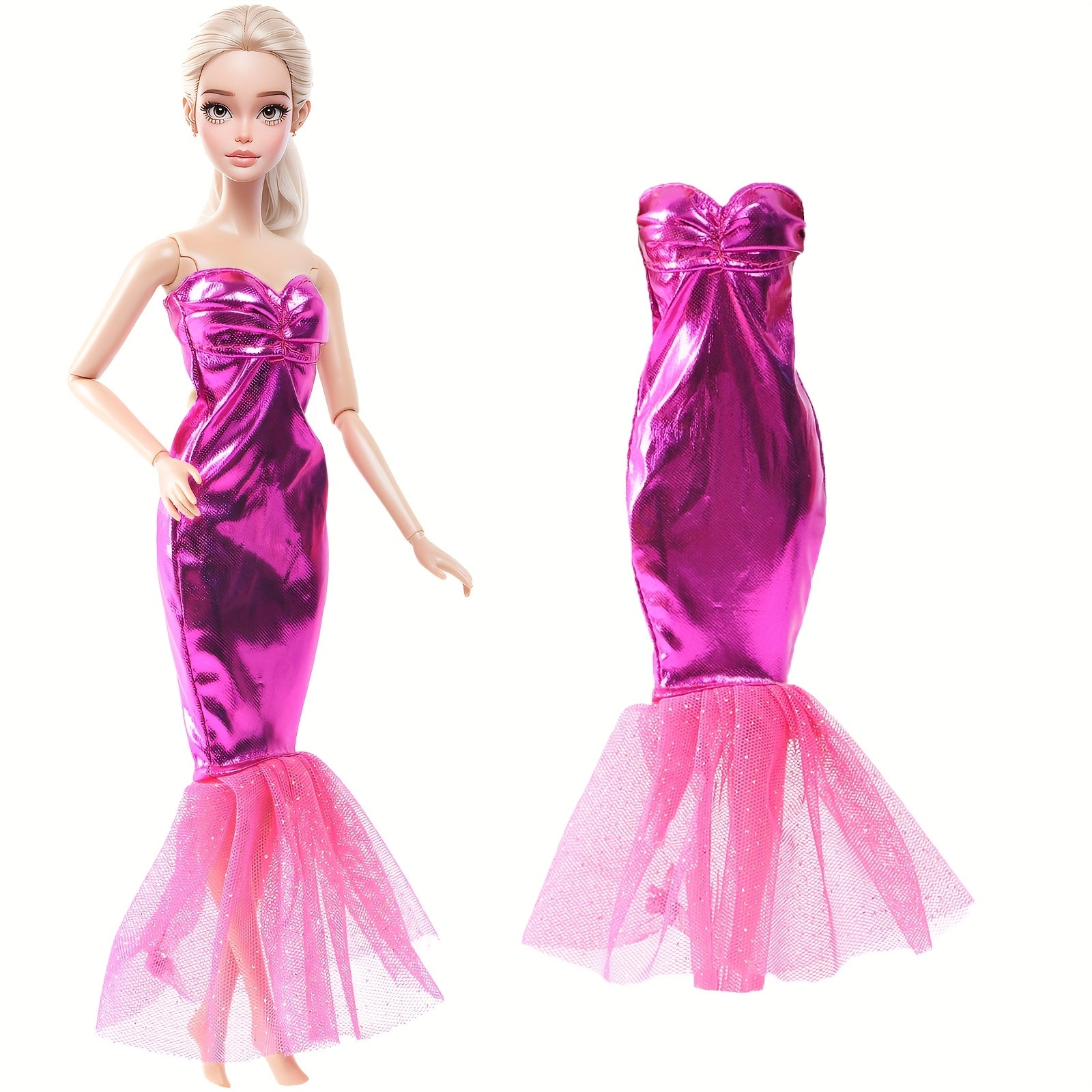 6pcs Glittery Sequin Evening Gown Set for 11.5" Dolls