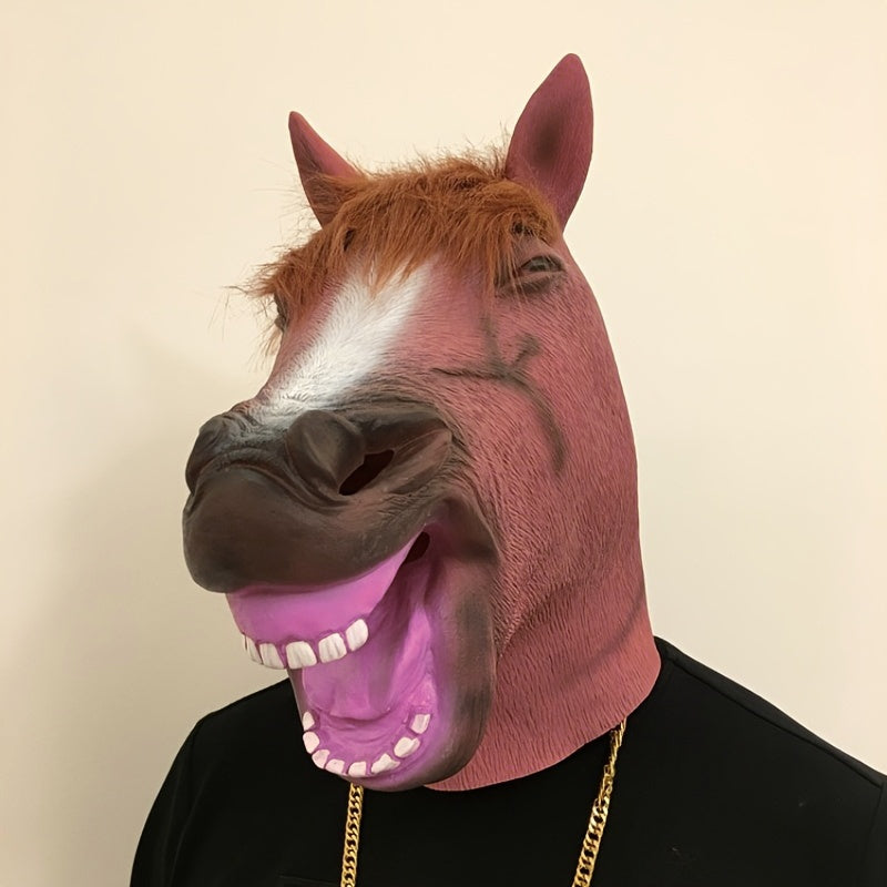 Realistic Latex Horse Mask for Halloween Parties - Breathable & Comfortable Fit