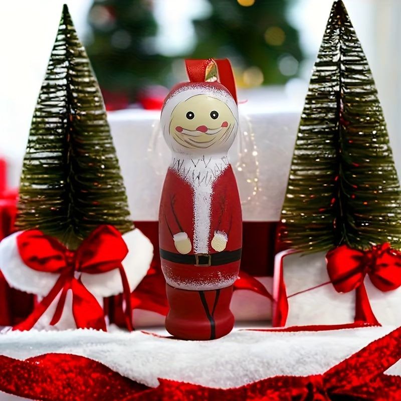 Funny Santa Pendant Christmas Ornaments Tree Decorations Wooden Standing Santa