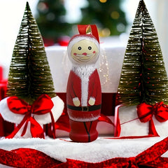 Funny Santa Pendant Christmas Ornaments Tree Decorations Wooden Standing Santa