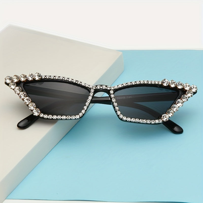 Rhinestone Cat Eye Sunglasses for Women UV400