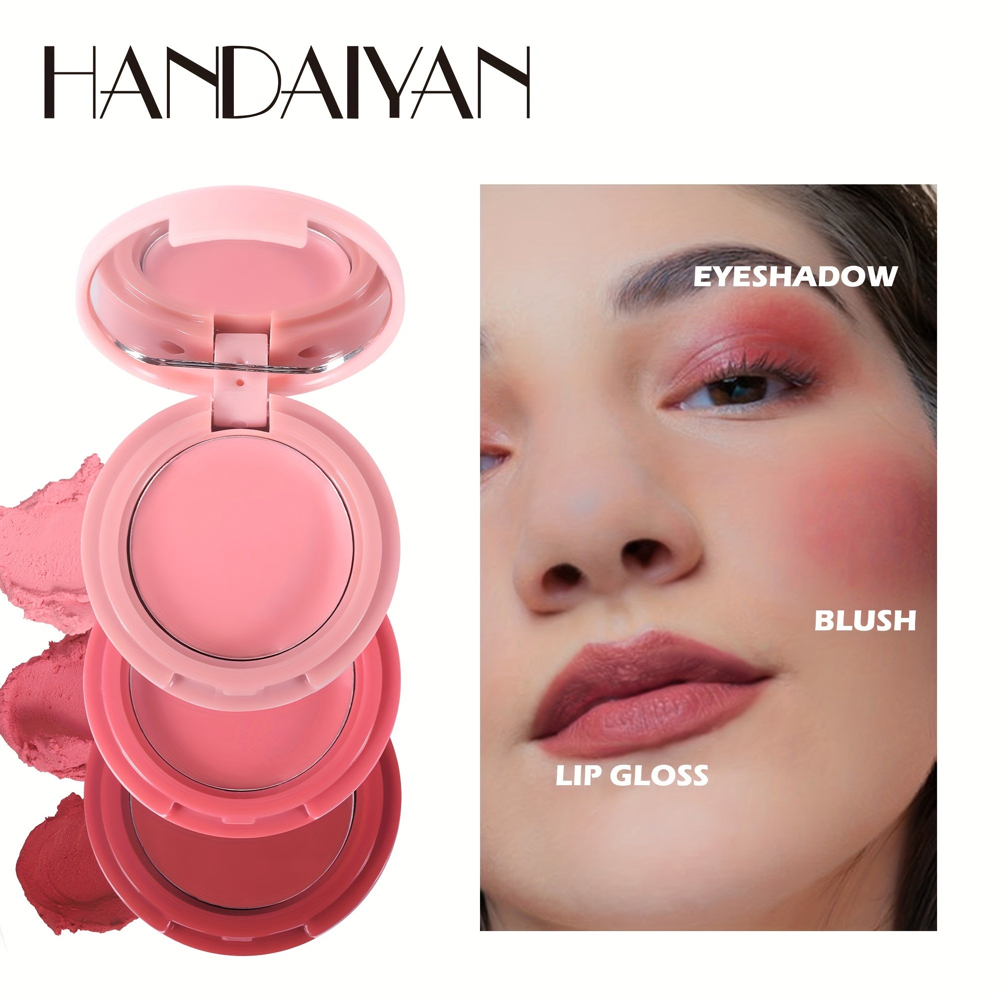 HANDAIYAN 3-in-1 Lip & Cheek Cream Matte Finish Fruit Scent 3g