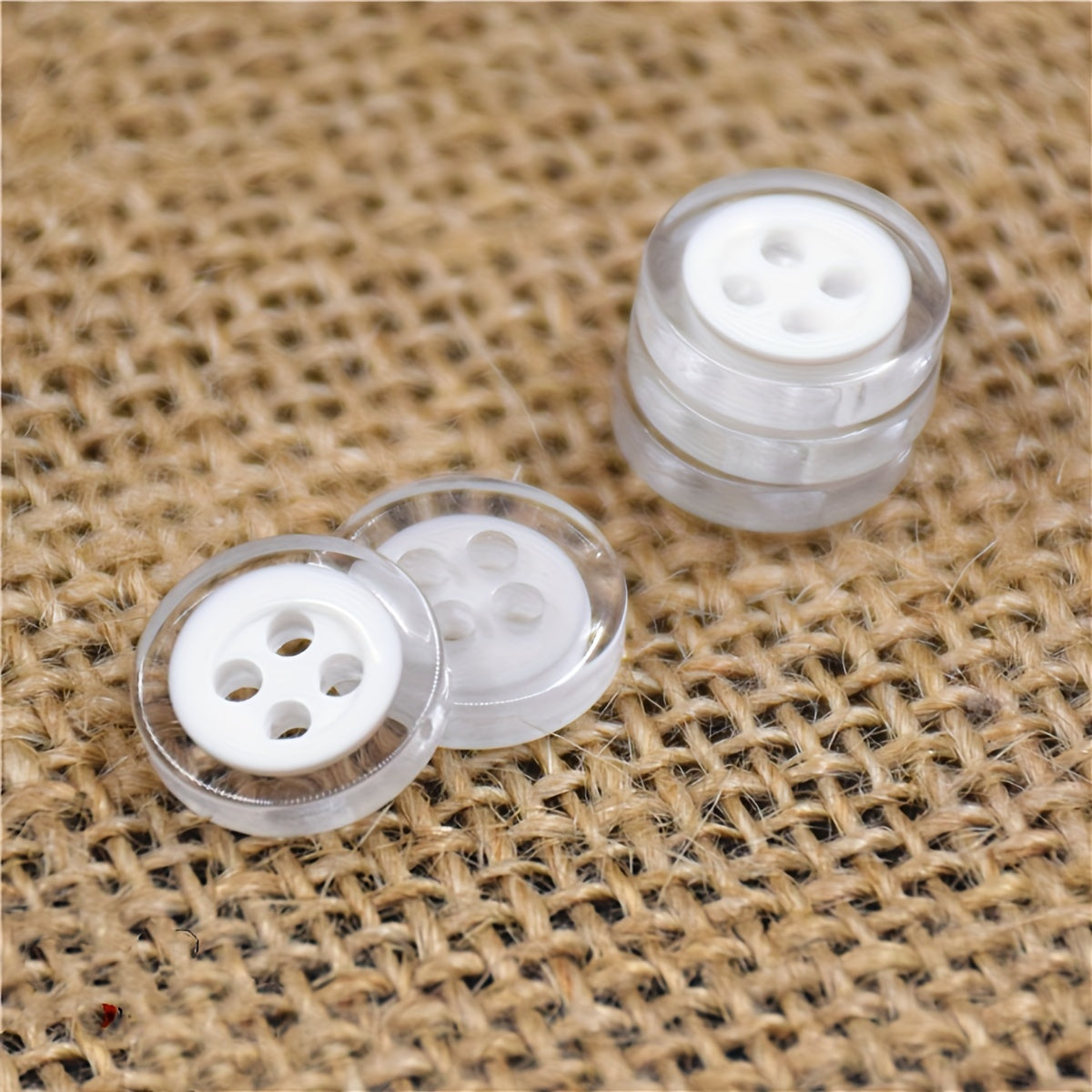 10PCS Resin Button Oil Printing Wide Side Four Eyes Button
