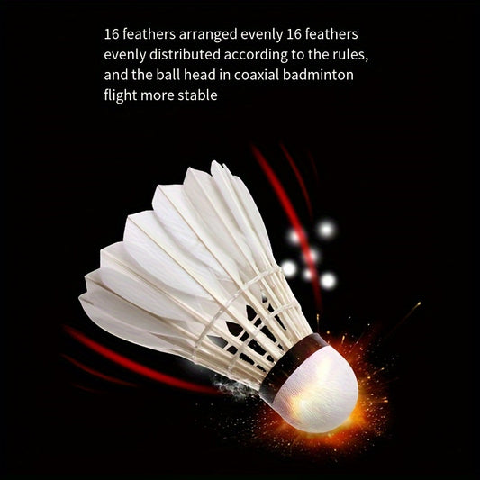 12pcs Feather Badminton Shuttlecocks Indoor Outdoor Competition