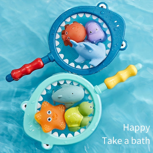 Bath Toy Lion Spray Net Fishing Shark Children's Animal Pinch Fun