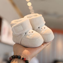Cute Bear Baby Girl Boots Soft Warm Fleece Indoor Outdoor Walking