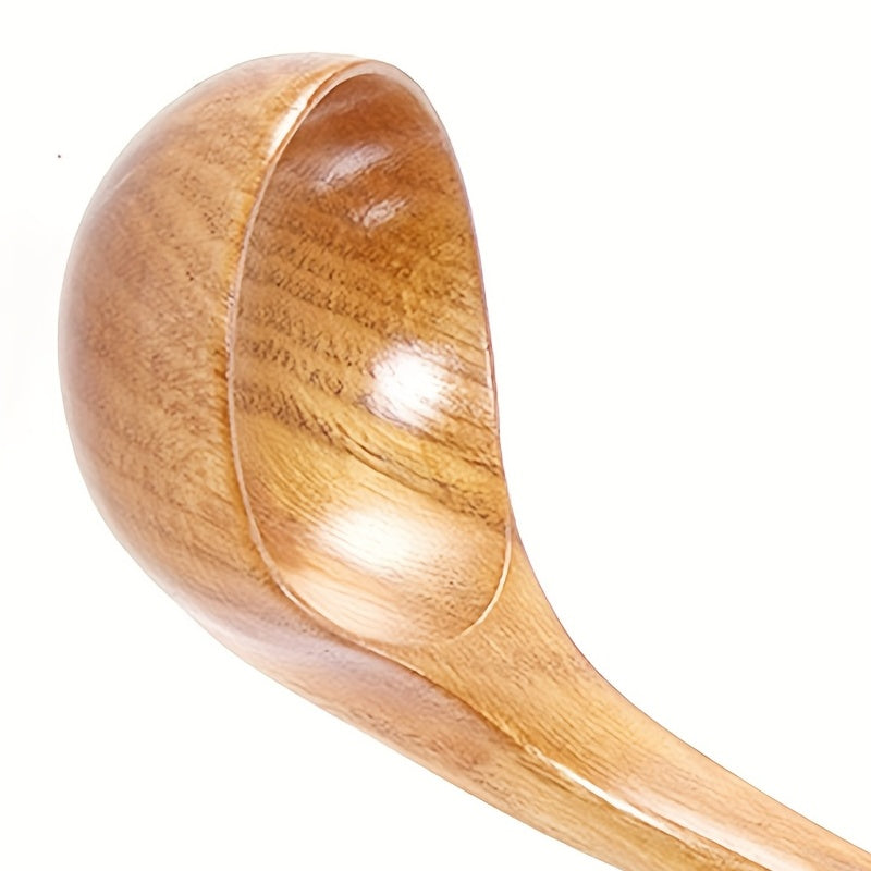Non Stick Soup Spoon with Long Wooden Handle for Easy Cooking and Serving