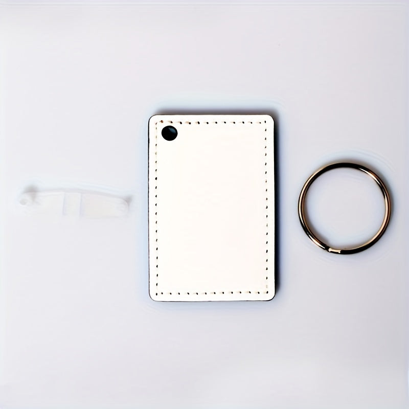 10pcs PU Double sided Heat Transfer Keychain Rectangular
