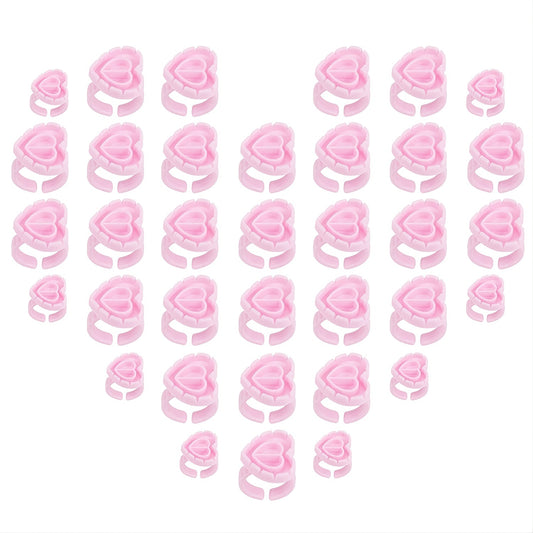 100 PCS Glue Rings Lash Glue Holder Fanning Blossom Cups For Eyelash Extensions