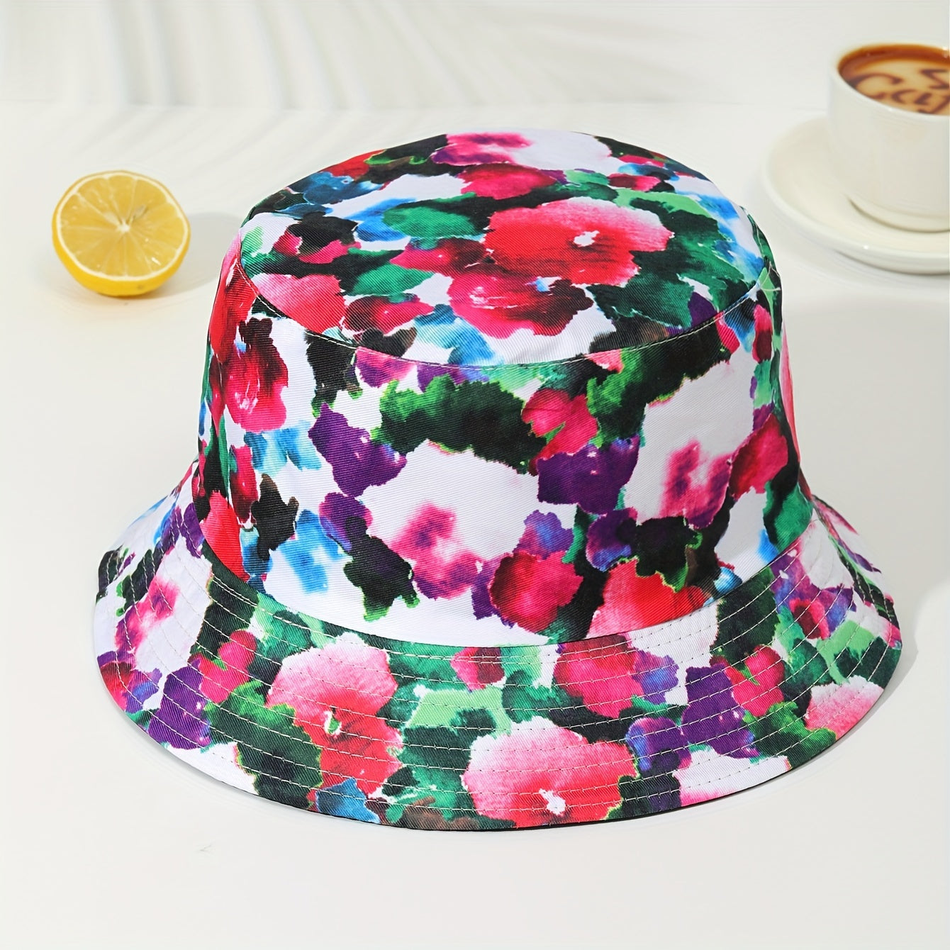 Striped Graffiti Print Bucket Hat Hip Hop Tie Dye Casual Fisherman Cap