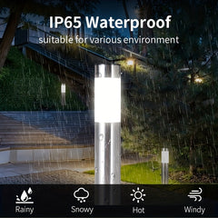 2pcs Solar Outdoor LED Light Stainless Steel Waterproof Modern Design