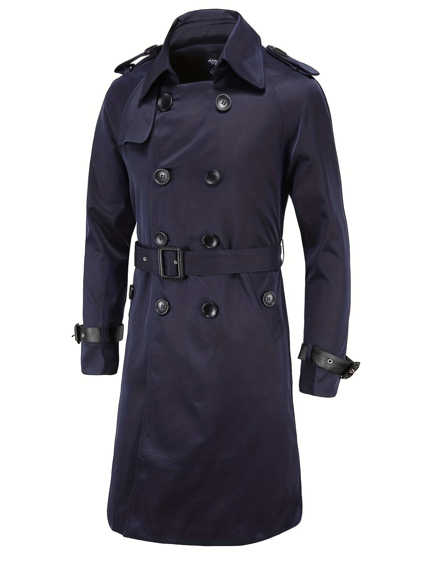 Men's Double Breasted Trench Coat Casual Lapel Overcoat