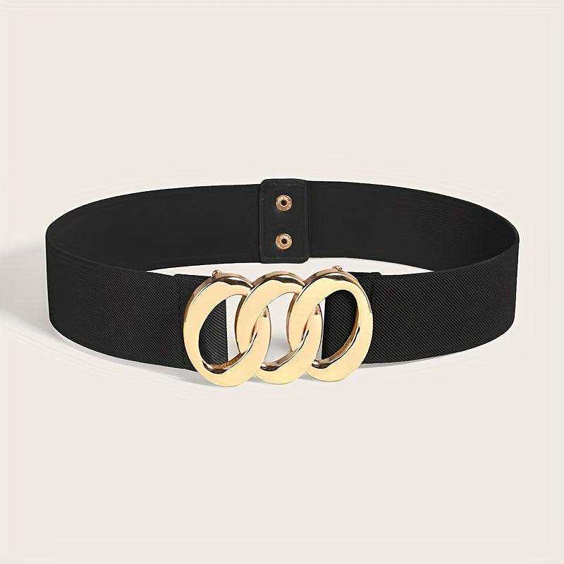 Triple Linked Ring Wide Belt for Women
