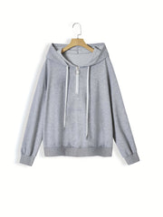 Women's Plus Solid Hoodie & Striped Tank Top Outfit