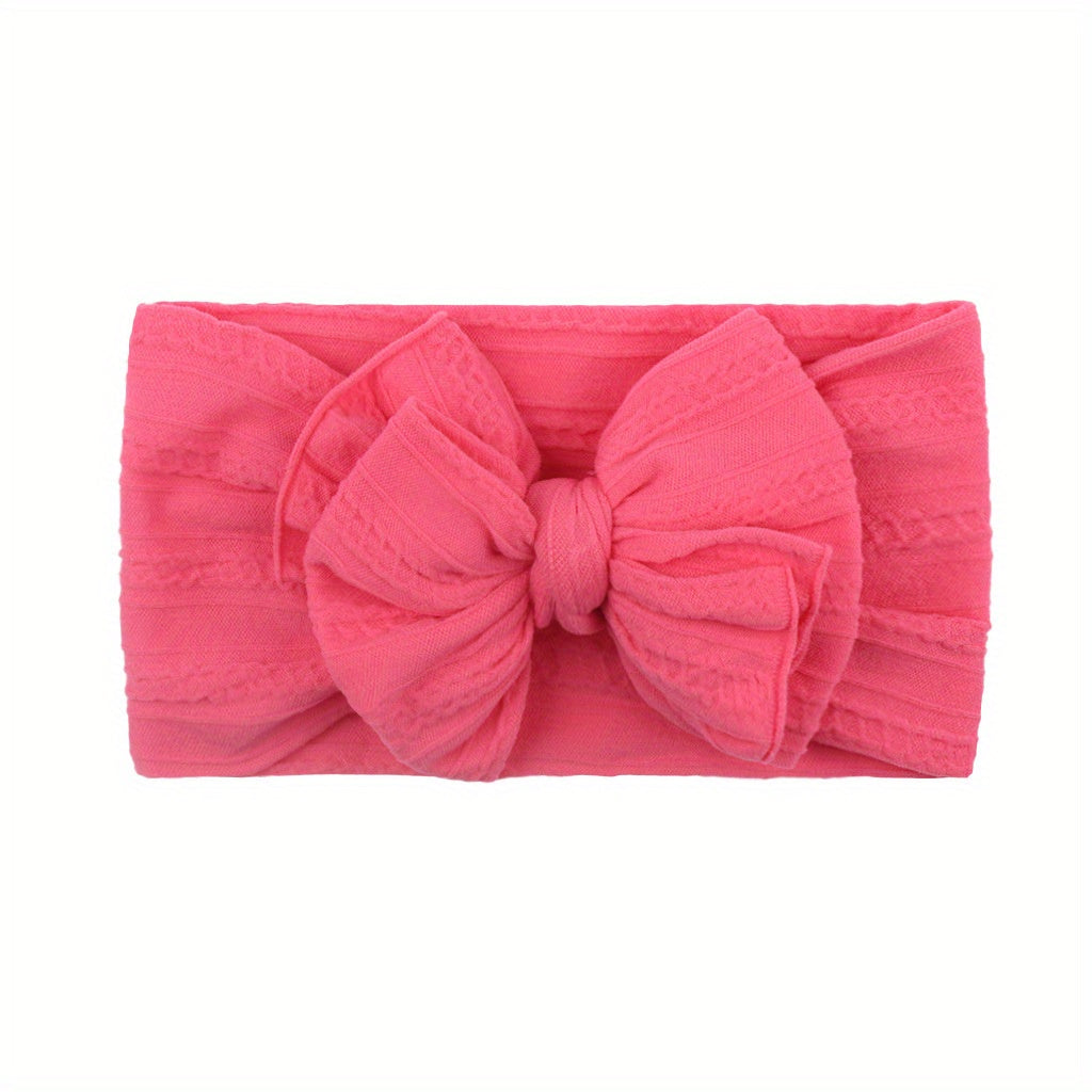 Jacquard Bow Soft Elastic Headband for Baby Girls