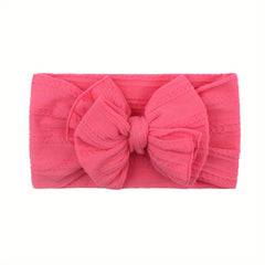 Jacquard Bow Soft Elastic Headband for Baby Girls