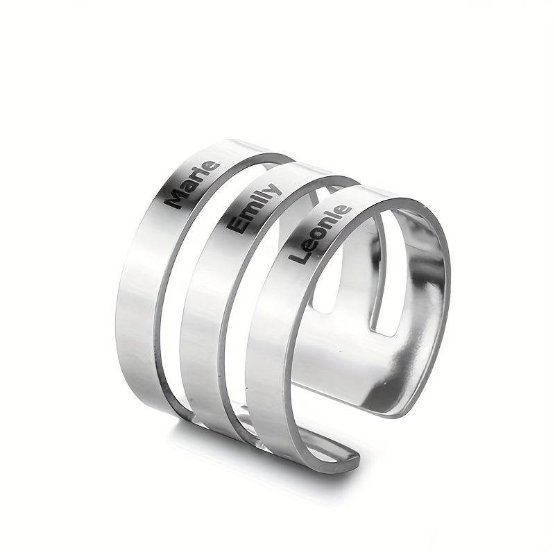 316L Stainless Steel 18k Plated Hallow Ring Customized Jewelry