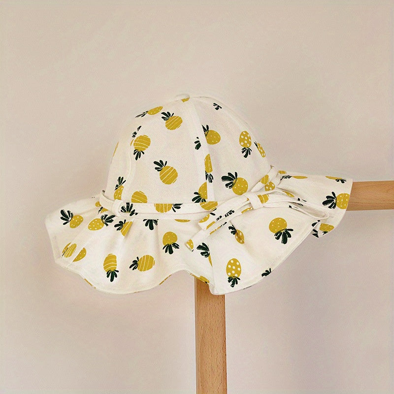 Baby Fruit Graphic Bow Bucket Hat Sun Protection Fisherman Hat
