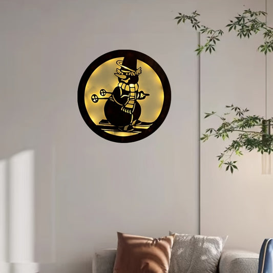 Christmas Halloween Scene Decoration Lights Mother And Baby Hanging Clock