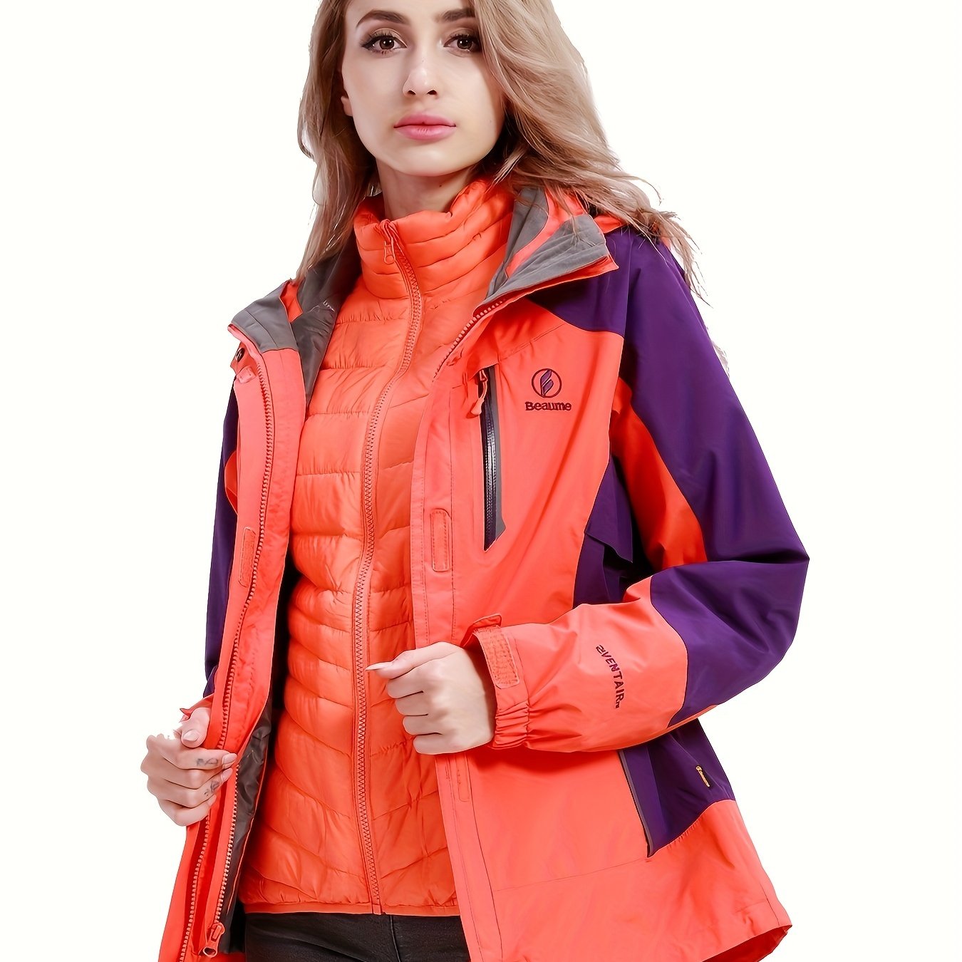 Women's 3-in-1 Ski Jacket Waterproof Thermal Hooded Winter Jacket