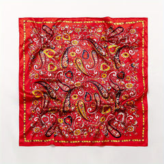 Colorful Paisley Print Bandana Silk Scarf Hair Accessories