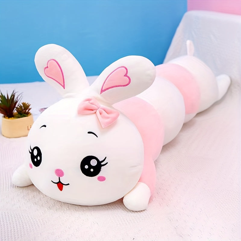 Pink Cartoon Rabbit Plush Pillow Soft Toy with Heart Ears