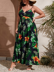  Tropical Print Maxi Cami Dress