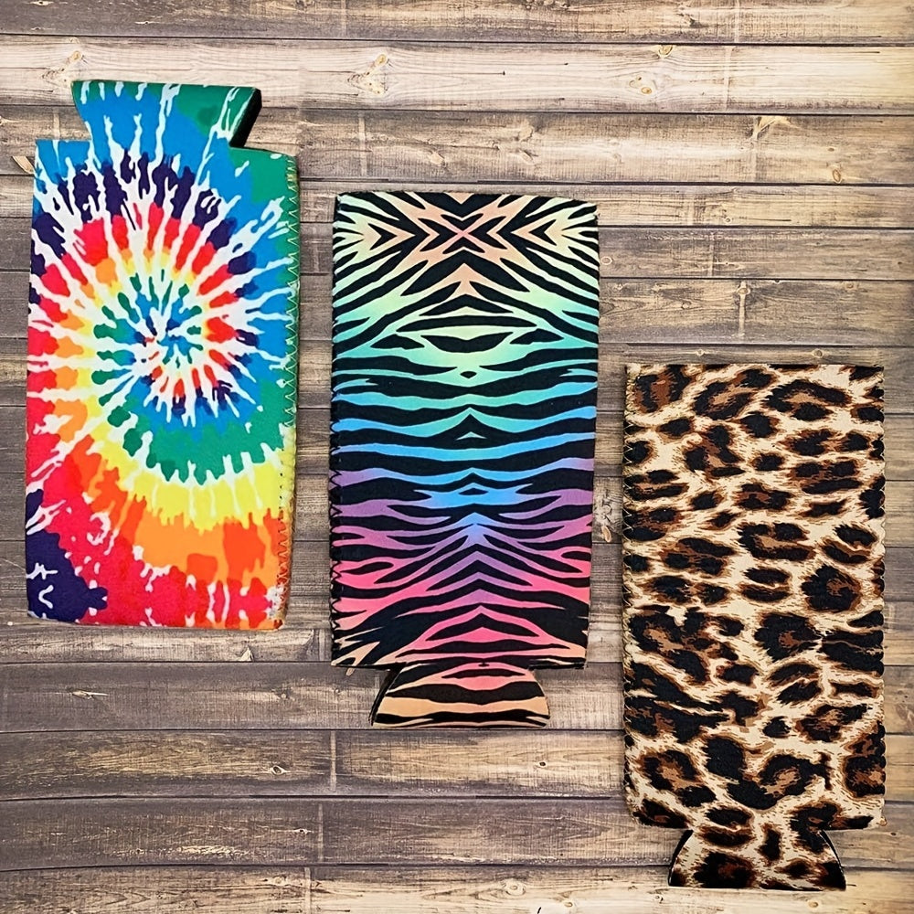 4 Pcs Rainbow Neoprene Slim Can Cooler For 12oz Skinny Cans