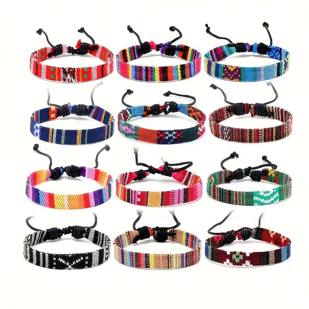 6pcs Mix Block String Bracelet Bohemian Adjustable Hand Rope