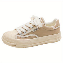 Women's Platform Canvas Sneakers Lace Up Board Shoes