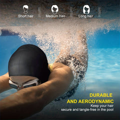 Silicone Swimming Cap with Ear Pockets for Long Hair