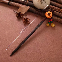 Ancient Style Sandalwood Hairpin Tassel Wooden Hair Stick Ponytail Holder