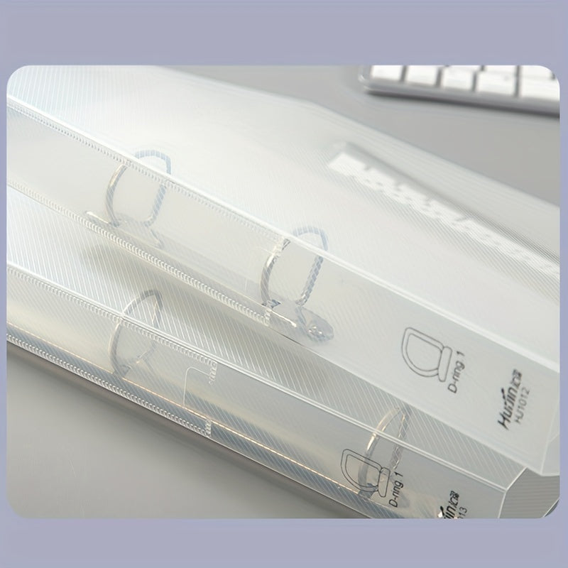 A4 Transparent Plastic Binder Punch Folder for Office Files Storage