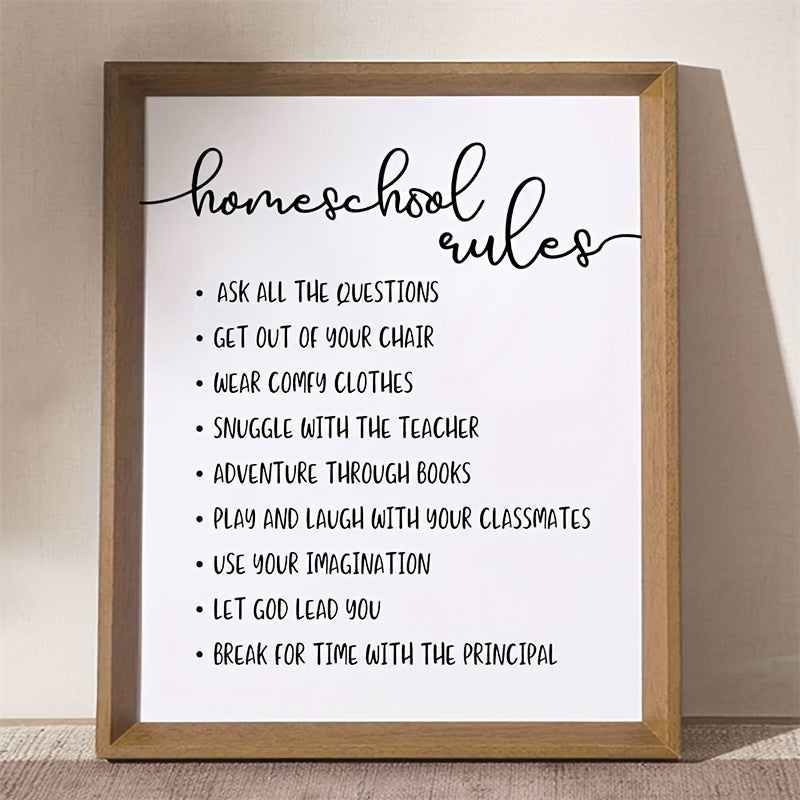 Home Rules Wall Decor - Child Wall Art Decoration - Wall Hanging 20 x 25 cm