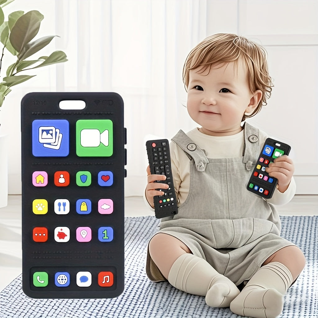 Kids Teething Toy Phone Silicone Chew Stick for Christmas Halloween Easter