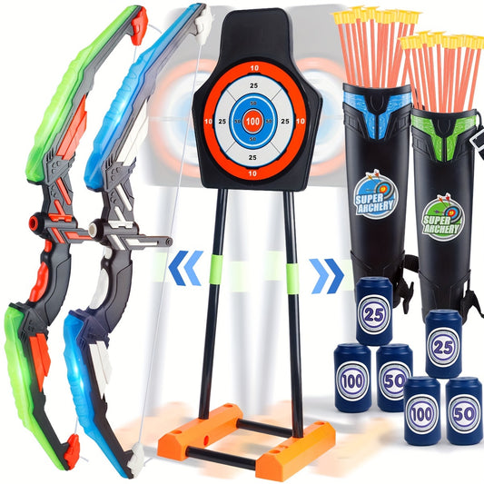 Kids Bow And Arrow LED Luminous Archery Set Indoor Outdoor Sports Gift