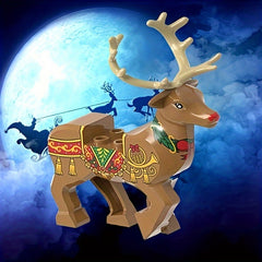 Christmas Santa's Elk Building Block Ornaments Christmas Scene Building Blocks
