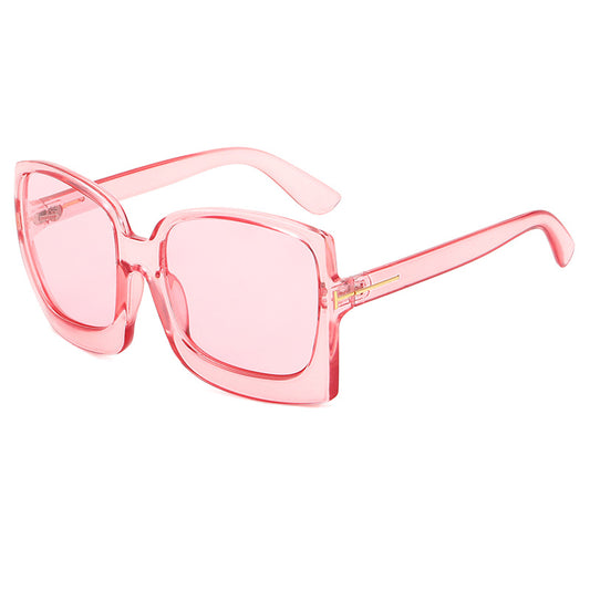 Multicolor Women's Square Sunglasses with Zipper Box