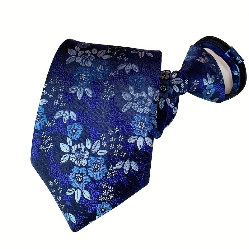 Hot Style Paisley Polyester Men's Zipper Tie Easy Pull