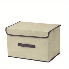 Fabric Underwear Storage Box With Lid Foldable Storage Bins