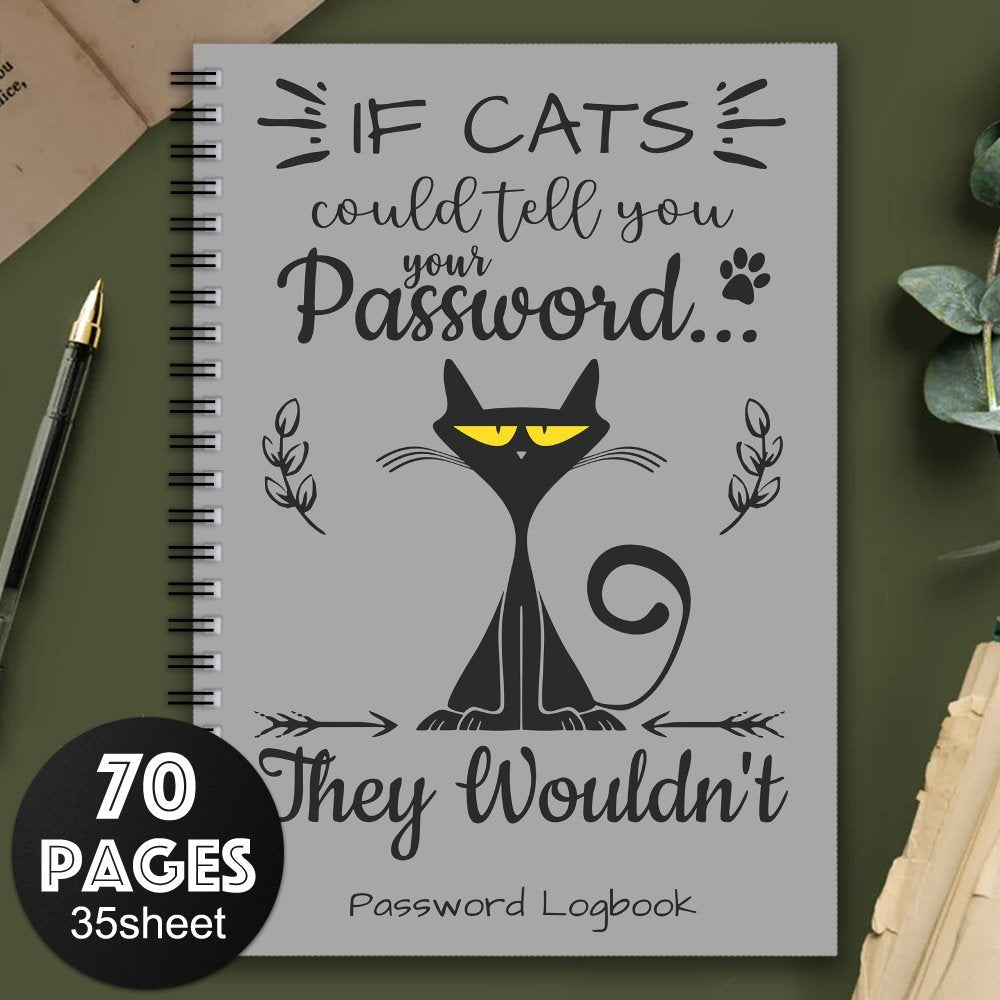 Cat Spiral Password Notebook: Login Recording